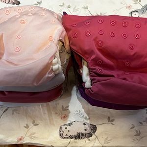 Bum Genius Elemental Organic Cotton All In One Cloth Diaper Lot 7 Used EUC